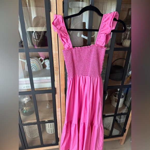 Strut & Bolt smocked maxi dress tiered ruffles flutter embroidered stitching nap - Picture 8 of 9